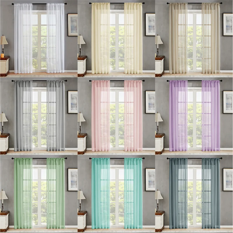 

Solid White Tulle Curtains for Living Room Bedroom Sheer Curtains Modern The Kitchen Finished Voile Curtains Drapes