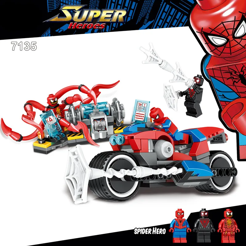 

265pcs Building Blocks Compatible with Legoingly Superhero Series Avenger Alliance Spider-Man Venom Toys for Children Friends