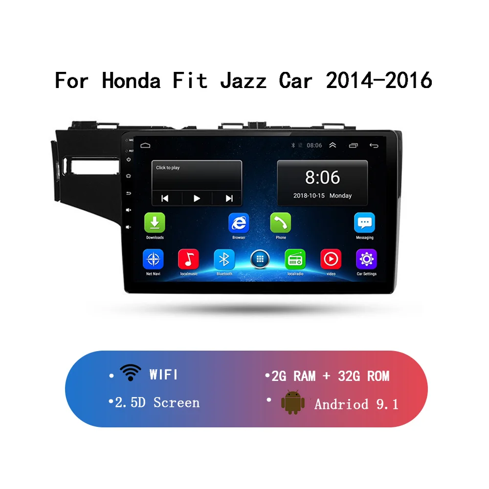 

Android 9.1 32G ROM Car GPS Navi DVD Radio Player for Honda Fit Jazz 2014-2016
