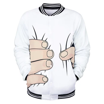 

Big Finger Hoodies Jackets Sweatshirt Tops Baseball Coat Print 3d Long Sleeve 4XL Men Women Plus Size Outerwear Jacket