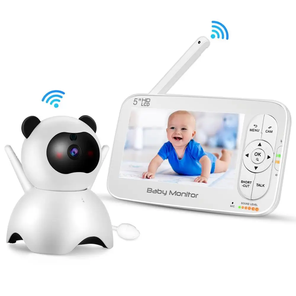  Di sicurezza Baby Monitor Video 720p HD Risoluzione Ideale 5 ''Display LCD 2-Way Audio Visione Nott