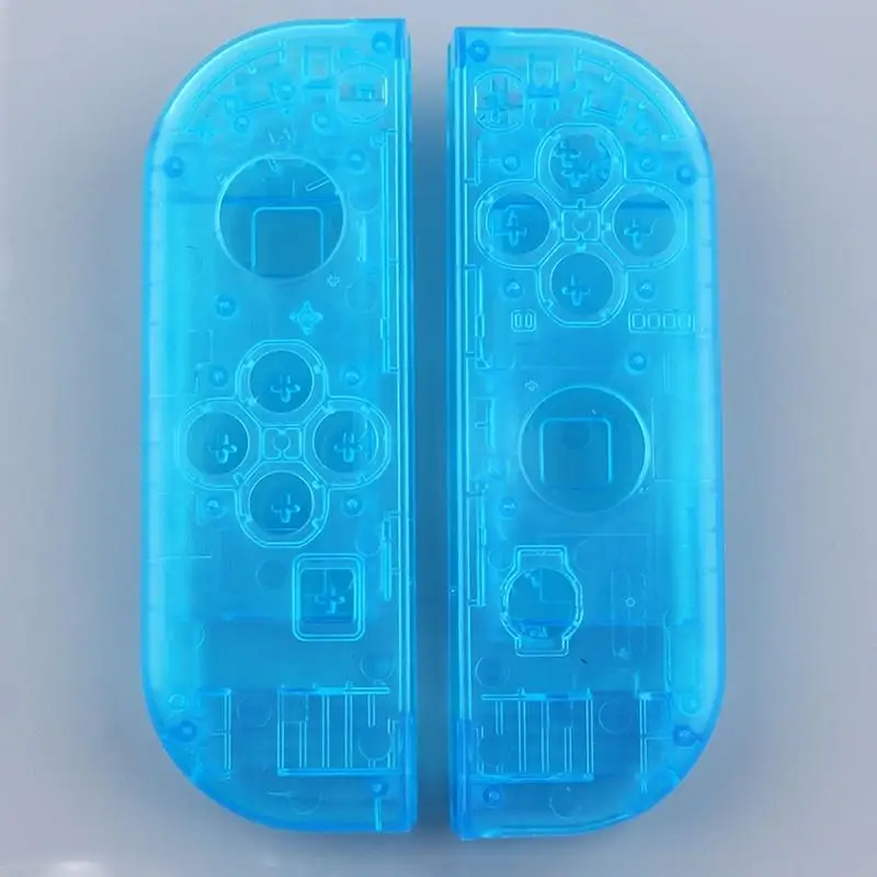 Transparent Blue Корпус прозрачный красный синий заменить Чехлы индивидуальная Обложка для NS nyd переключатель контроллер Joy-Con - Цвет: Transparent Blue