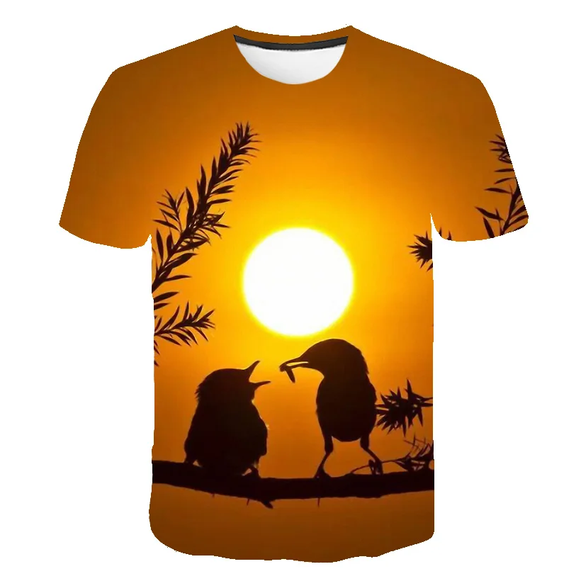 Детская футболка с животным 3d принтом Орел Лев волк Сова летние футболки для