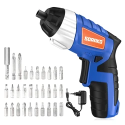 Chave de fenda elétrica sorako rechargable 3.6v sem fio chave de fenda 1300mah em linha reta e estilo pistola poderosa ferramenta elétrica sdd04d2