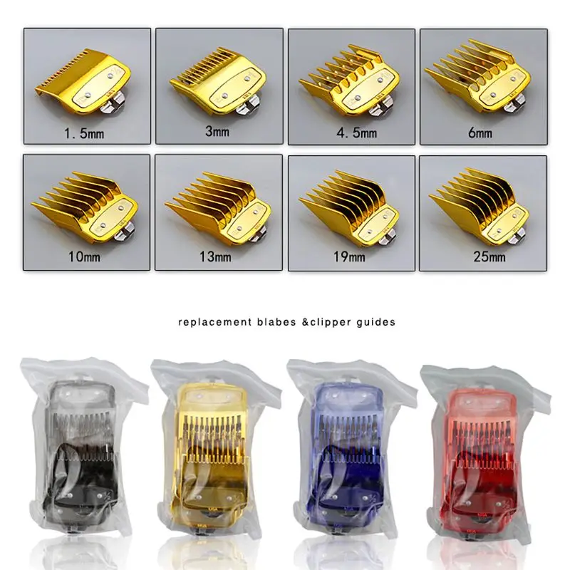 8PCS Professional Hair Clipper Trimmer Limit Comb Cutting Guide Combs 1.5/3/4.5/6/10/13/19/25MM Set Tools Kit Jy12 21 | Красота и