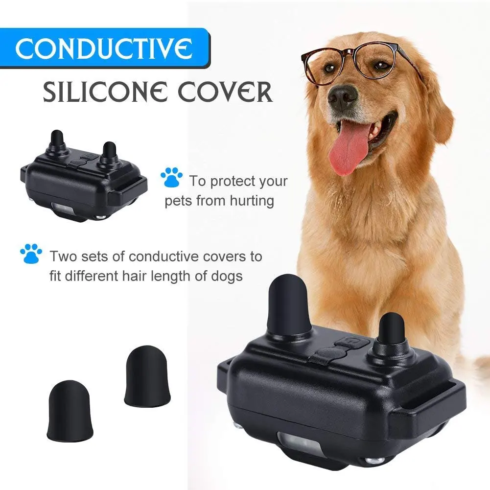 Ошейник для дрессировки собак с дистанционным водонепроницаемый перезаряжаемый ударный ошейник светодиодный звуковой сигнал/вибрация/шок, электрический электронный ошейник