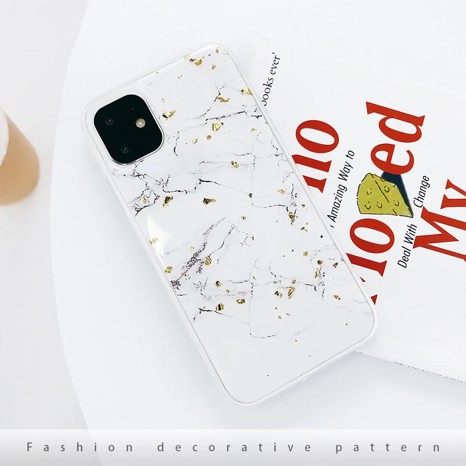 Чехол Ottwn для iPhone 11, золотой фольга, мраморный камень, чехол для телефона s, для iPhone 7, 8 Plus, 6, 6s, XR, XS, 11 Pro, Max X, цветной, мягкий, из ТПУ