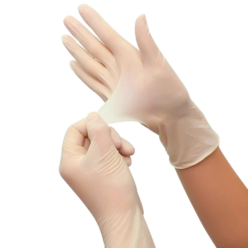

100pcs Disposable Latex Gloves Food Grade for Home Cleaning Laboratory Resistance Chemical Laboratory Powder Free Thicker Gloves