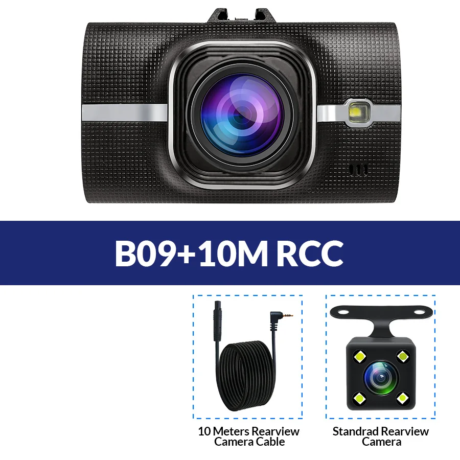 E-ACE B09 Dash Cam gps ADAS Автомобильный видеорегистратор Камера FHD 1080p Dashcam с камерой заднего вида 24H монитор парковки регистрационная видеокамера - Название цвета: B09-10M RCC