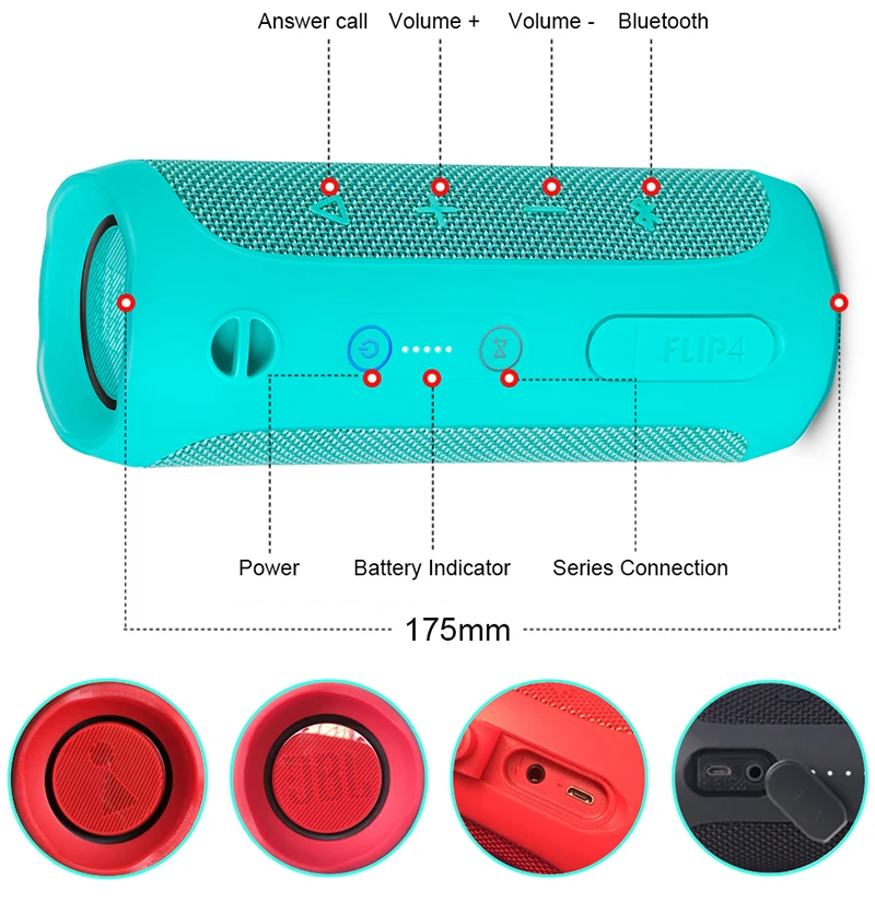 JBL Flip 4 Портативный беспроводной Bluetooth Музыкальный калейдоскоп динамик IPX7 водонепроницаемый открытый портативный глубокий бас вечерние громкий динамик