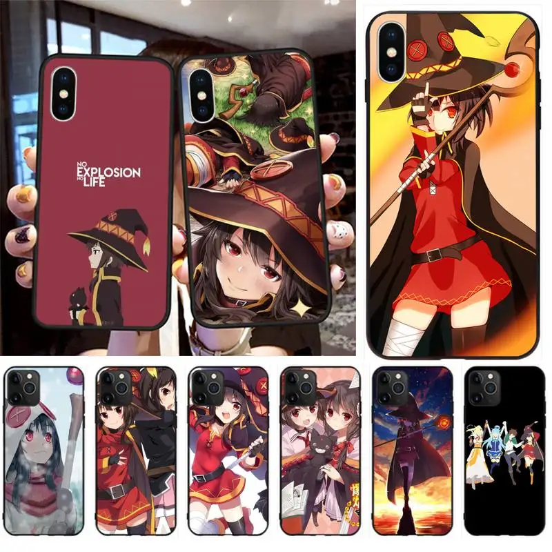 KonoSuba Megumin Kono Мягкий Силиконовый ТПУ чехол для телефона iPhone 11 pro XS MAX 8 7 6 6S Plus X 5S SE 2020