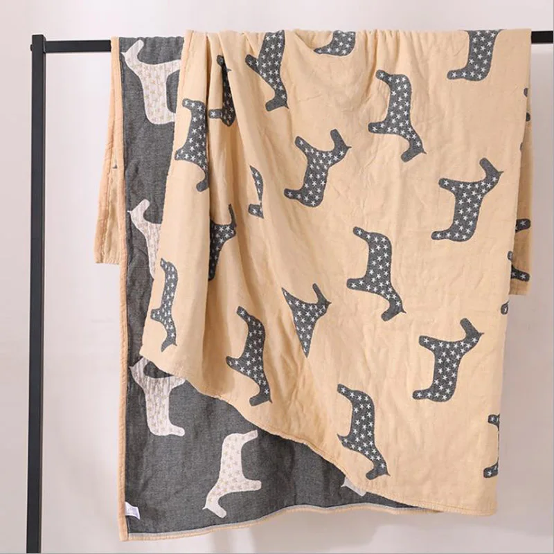 Cotton Reactive print pony Summer Blanket Bed Cover Sofa Travel Breathable Large Soft Throw air conditioning blanket | Дом и сад