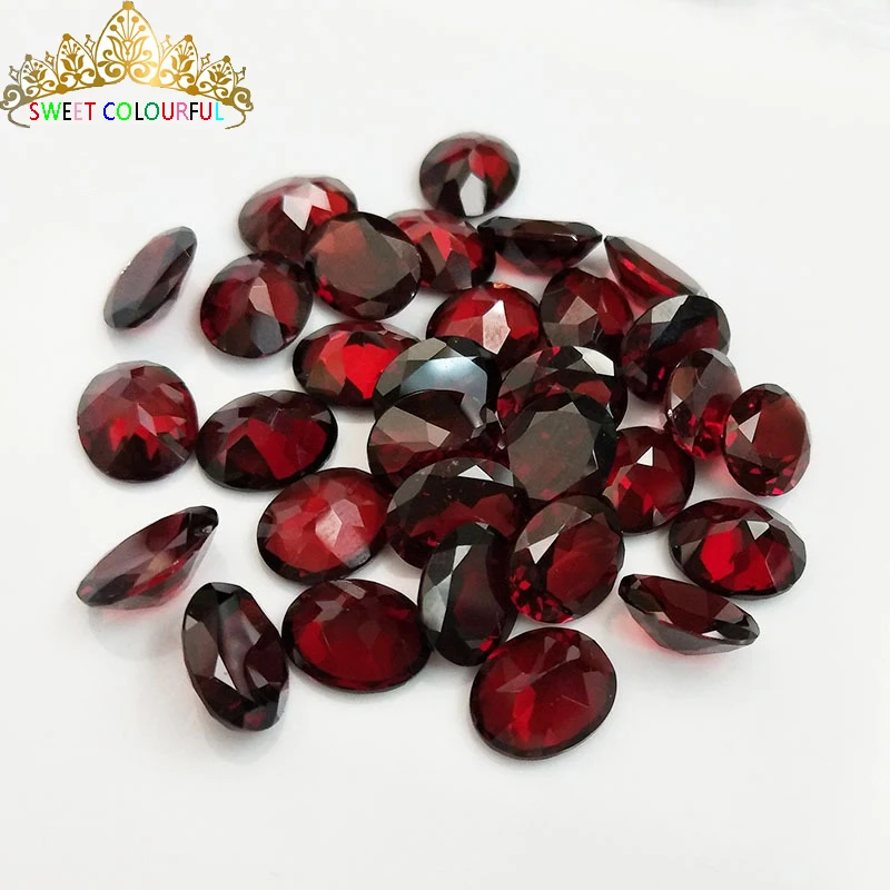 

100% Natural Garnet 7*9mm 1 bags have 10 pcs oval bare Stone can use Ring Necklace Jewelry
