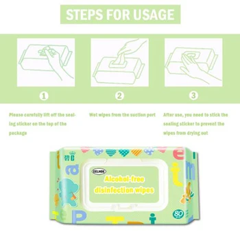 

80Sheets/Pack Portable A-lcohol-free Disinfection Wipes Swab Wipes Skin Tool Cleaner Home A-lcohol Free Cleansing Wipes
