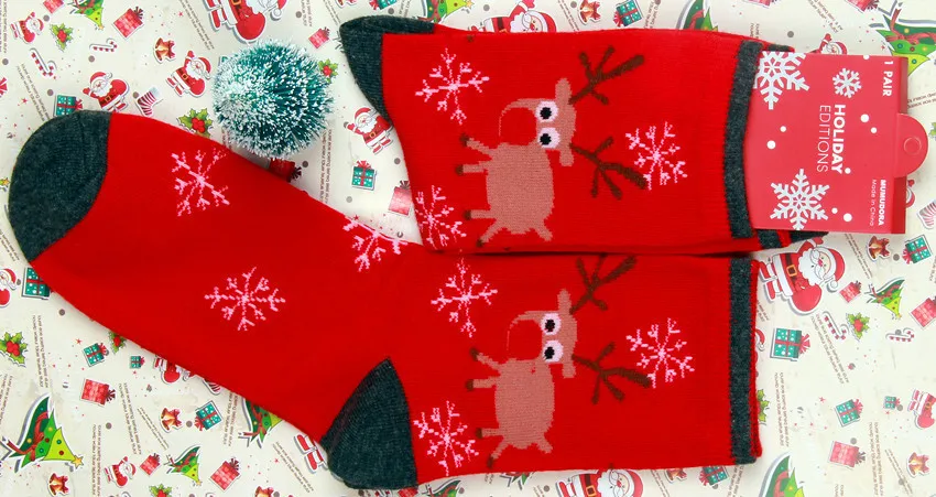 Pikeenala, 1 пара, рождественские носки, милые Мультяшные повседневные полосатые зимние женские хлопковые носки с оленем, Подарочные носочки - Цвет: 20