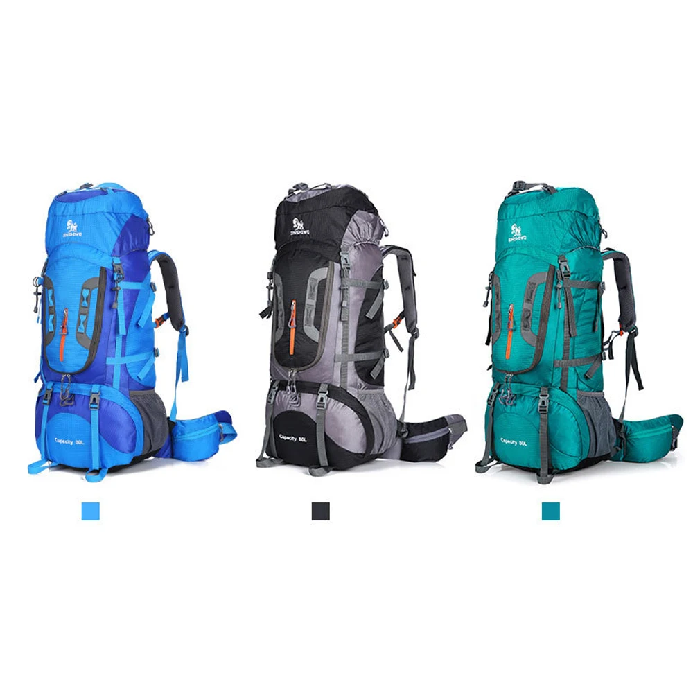 80L Outdoor Camping Backpack Nylon Superlight Hiking Travel Package Sports Knapsack Shoulder Bags Rucksack