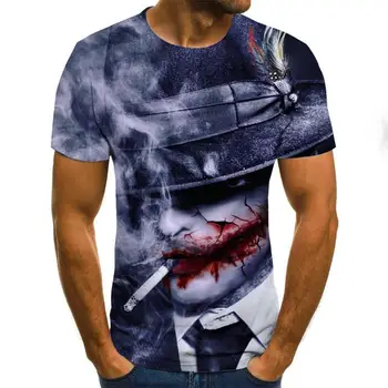 

2020 Mens horror T shirts Fashion New Summer Men's Short Sleeve T-shirt Casual 3D Zombie Print Tshirt For Man Full Printed