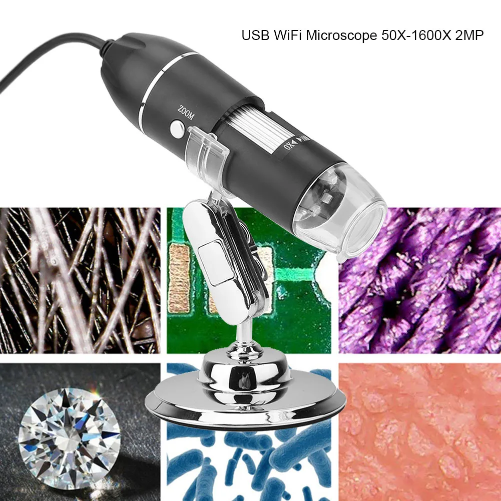 LED Microscope 50X-500X 0.3MP USB Magnifier For Computer With Holde Interface Electronic Microscope Magnifier