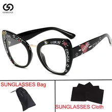 Солнцезащитные очки кошачьи глаза, женские солнцезащитные очки, очки, пластиковая оправа, прозрачные линзы, UV400, тени, мода для вождения