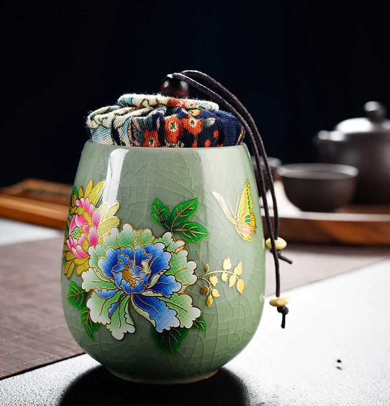 Celadon влагостойкая уплотнительная керамическая банка с крышкой для кофейных зерен, конфет, печенья, украшения для кухонного хранения