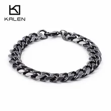 Винтажный Мужской браслет-цепочка из нержавеющей стали, Ретро стиль, 21,5 см, 22 см, 4 разных размера, матовая ручная цепочка, ювелирное изделие