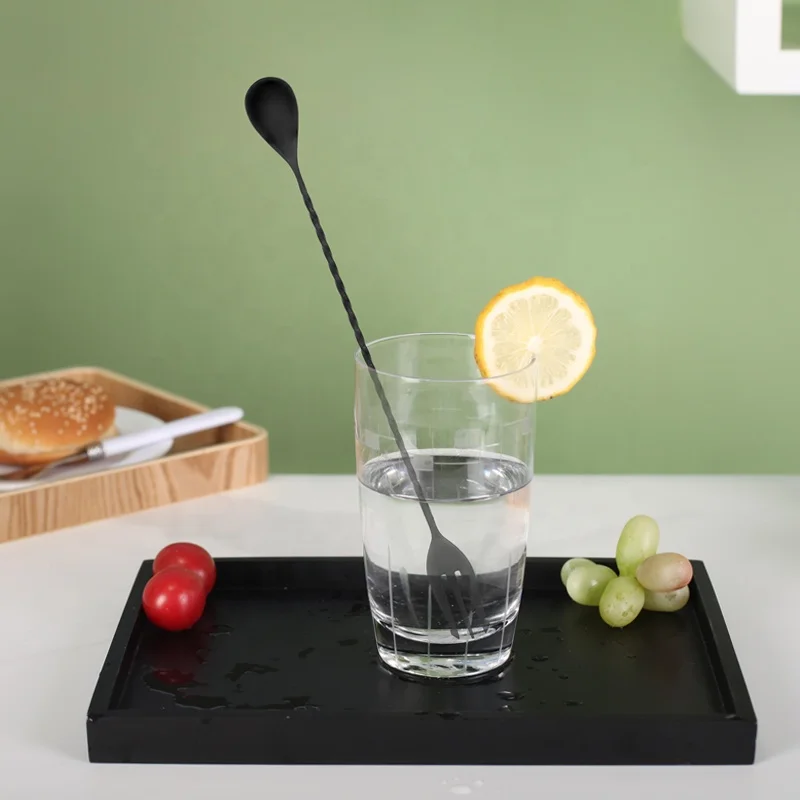 Bartender tools stainless steel mixing bar spoon cocktail metal spoon