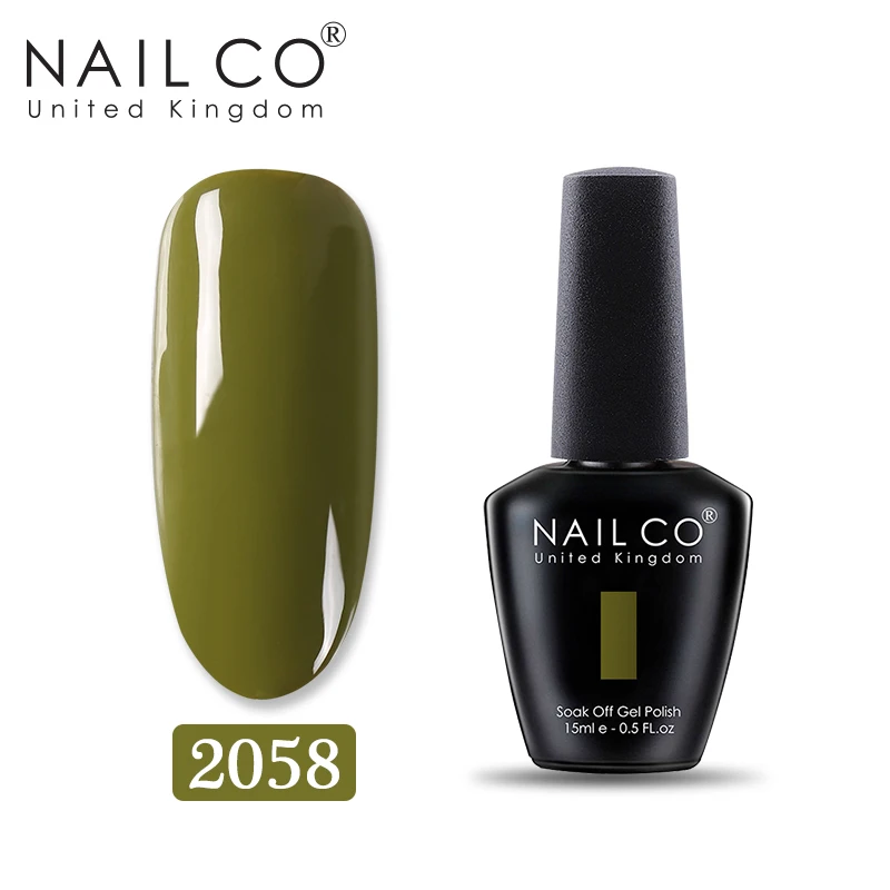 NAILCO зеленая серия Светодиодный УФ-набор гель-лаков для ногтей маникюр Блеск Дизайн ногтей украшение макияж Гель-лак Гибридный впитывающий для подарка - Цвет: 2058