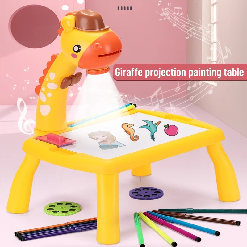Multifunctional Drawing Board Learning Desk with Music Function Trace and Draw Projector for Children Kid Art Birt | Дом и сад