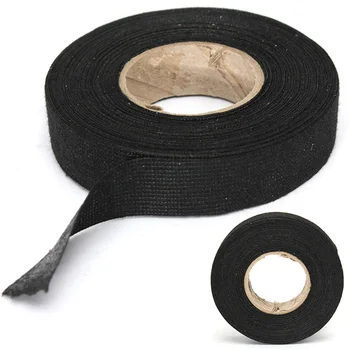 

Black Color Strong Adhesive Cloth Fabric Tape Wiring Harness Tape For Looms Cars 1 Roll 19mm x 15M 9mm x 15M