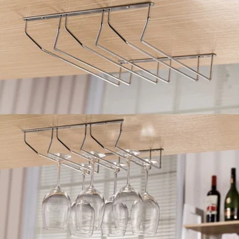 

Upside Down Wine Cup Rack Single And Double Row Wine Glass Rack High Glass Goblet Rack Cabinet Wall Hanging Storage Shelfs