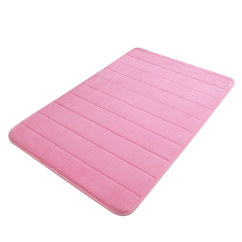 1 шт., коврик для ванной с эффектом памяти, коврик для ванной, ковер, Нескользящий Впитывающий Коврик для спальни, кухонные Придверные коврики, Нескользящие мягкие коралловые#50 - Цвет: Pink