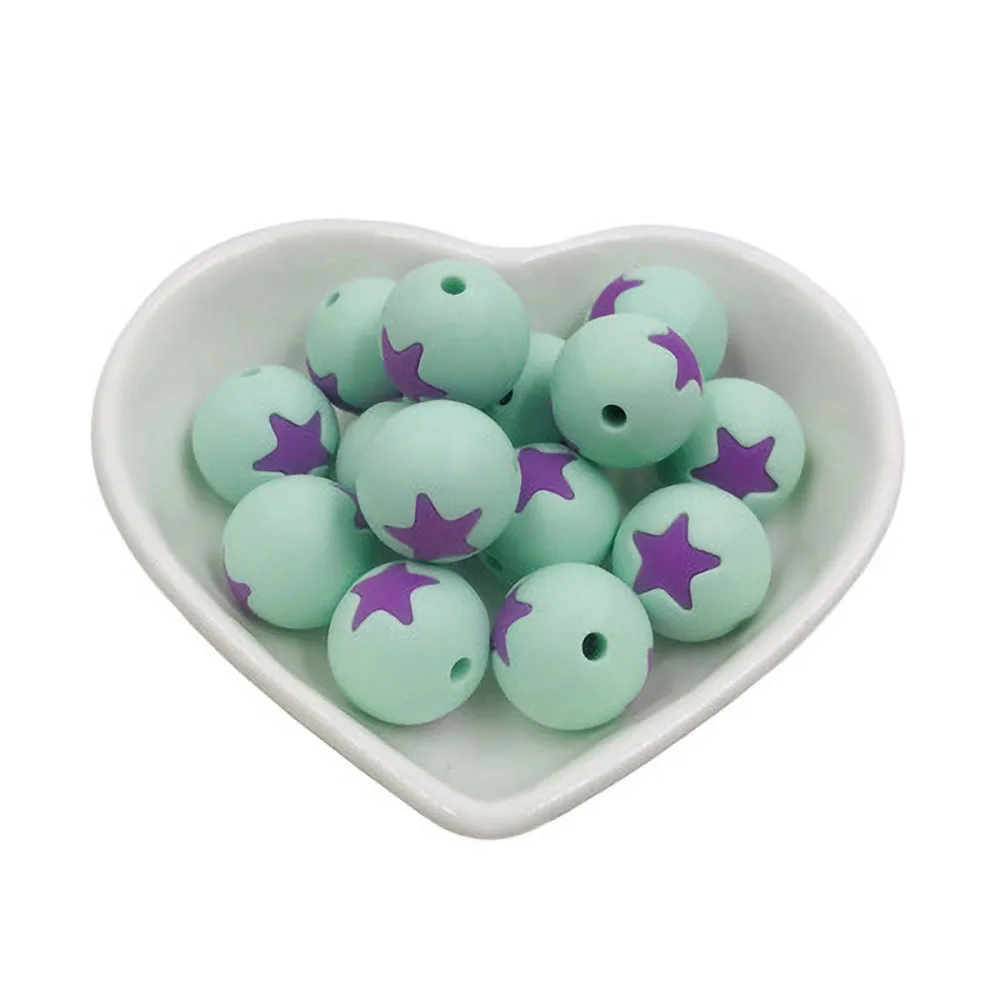 Baby Silicone Teethers Beads Infant Tape Hole Silicone Loose BeadsTeether DIY Teething Toys For Teeth Infant Baby Teethers