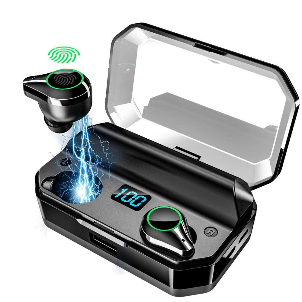 TWS Bluetooth 5 0 наушники 9D стерео HiFi беспроводные IPX7 водонепроницаемые 7000 мАч Внешний