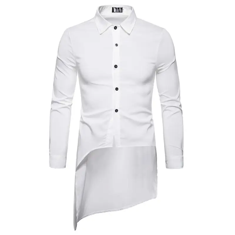 4 цвета, мужская рубашка, мужская приталенная рубашка, мужская рубашка с длинным рукавом, Повседневная рубашка, Camisa Masculina, мужская одежда - Цвет: White Tuxedo Shirt