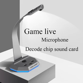 

gaming microphone for Computer desktop 2 micraphones for recording Condenser Mic for youtube hd conference led lighting Video
