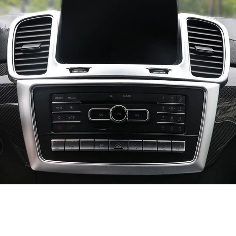 Lsrtw2017 Abs Автомобильный Центральный контроль CD панель вентиляционная рамка для Mercedes Benz GLE GLS GL ML - Название цвета: product picture 1