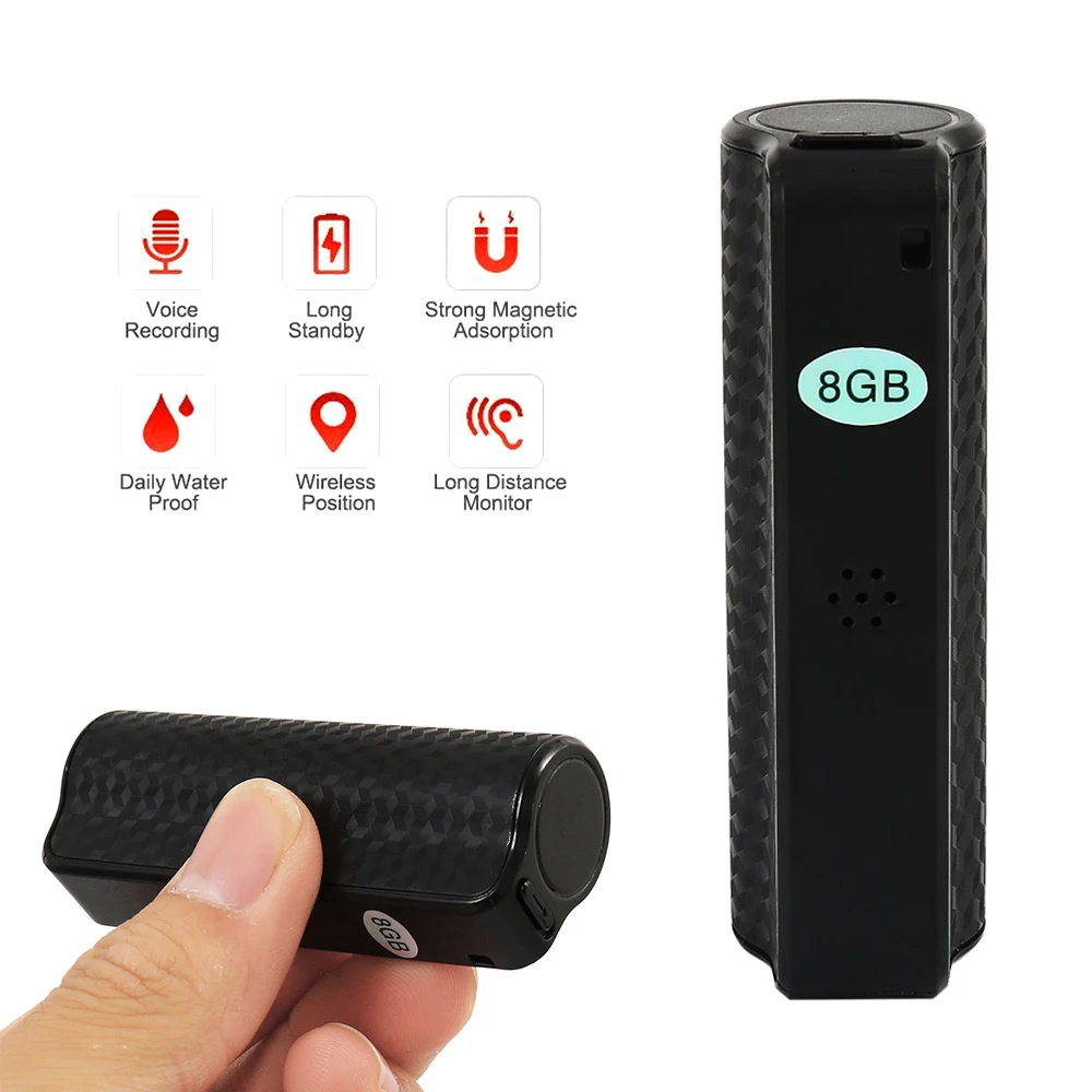 Мини скрытый Цифровой диктофон 8 Гб USB Профессиональный 600 часов звукозаписи диктофон дальний аудио рекордер