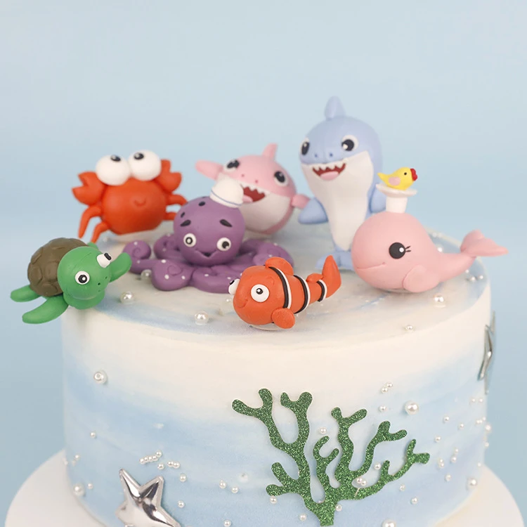 Summer Sea Animal Crab Cake Topper Mermaid Theme Party Decor Mermaid Girl One 1st Birthday Supplies Under The Sea Baby Shower Party Diy Decorations Aliexpress