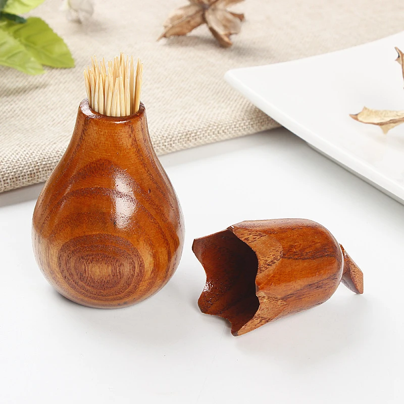Eggplant Wooden Toothpick Holder Multi-function Seasoning Jar Sugar With Lid Storage Box Desk Decoration Kitchen Accessories | Дом и сад