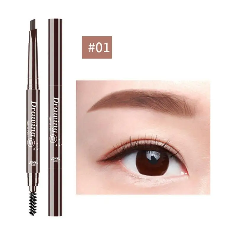 DNM 7 Colors Double-Headed Eyebrow Pencil Natural Not Smudge Rotating Triangle With Brush Beauty Tool TSLM2 | Красота и здоровье