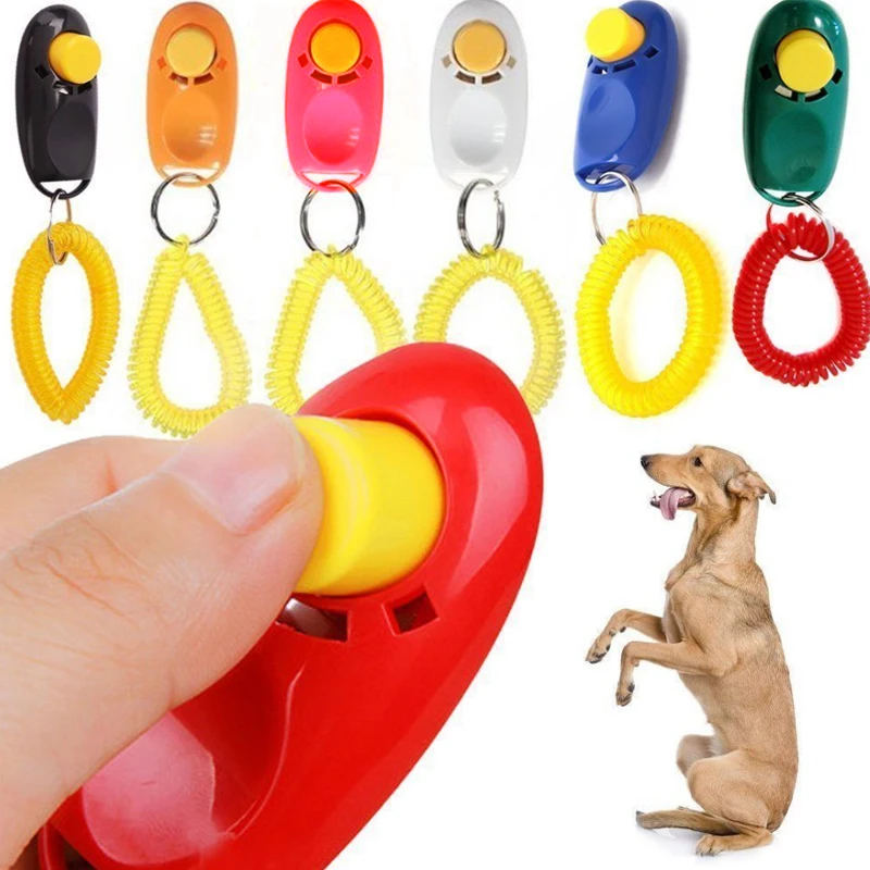 

1PC New Portable Pet Clicker Whistle Training Guide Wrist Band Delicate Pets Dog Cat Button Trainer Pet Dog Supplies
