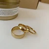 Peri'sBox 9 Sizes Polished Wide Thin Gold Rings Titanium Steel Geometric Rings for Women Round Circle Minimalist Ring 2022 New ► Photo 3/6