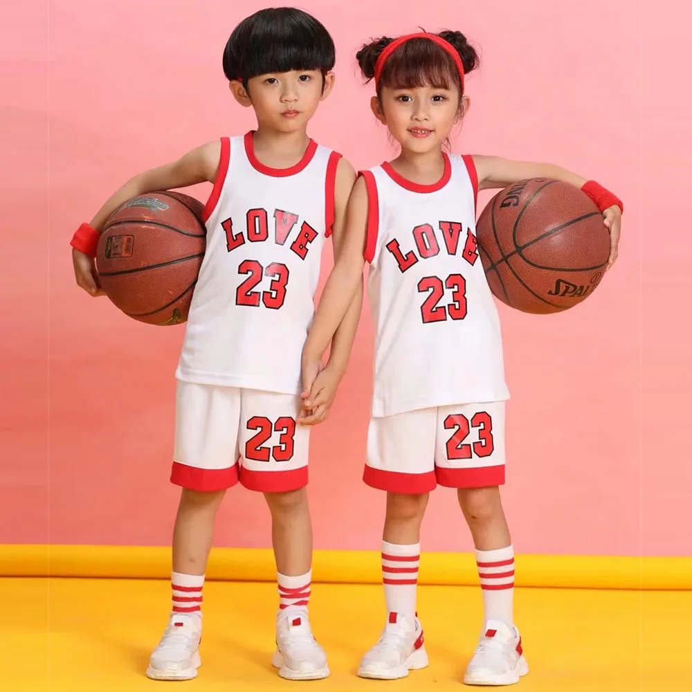 kids basketball jersey sports Clothes Children Blank Basketball Sets jersey Boys and girls Training Basketball clothes