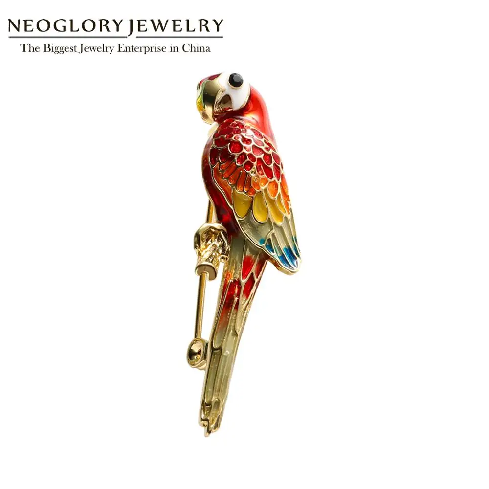 Neoglory, Яркие Птицы, Милый Попугай, броши для женщин, великолепная эмалированная брошь с животным, булавка, рождественский подарок, ювелирное изделие, зоопарк, сувениры
