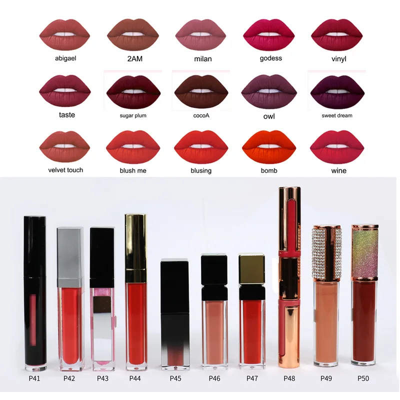 

Matte Liquid Lipstick Wholesale Lipgloss Logo Custom Lip Gloss Private Label Cosmetics Make Your Own Makeup Brand