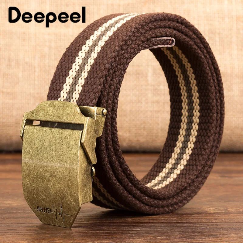 Deepeel 1 шт. 140x110-см Ретро Бронзовая Автоматическая пряжка холст тесьма дизайнерский ремень Harajuku повседневные джинсы аксессуары BeltYB215