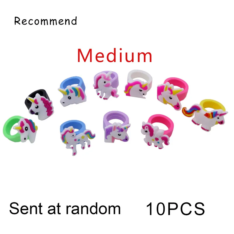 6pcs 10pcs Environmental Unicorn Mermaid dinosaur Ring Girl boy chindren PVC Silicone Ring Handmade Children's Cartoon Ring 