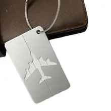 Для путешествий алюминиевые самолет бирки для багажа, чемодана ярлык Имя Адрес ID багажная бирка