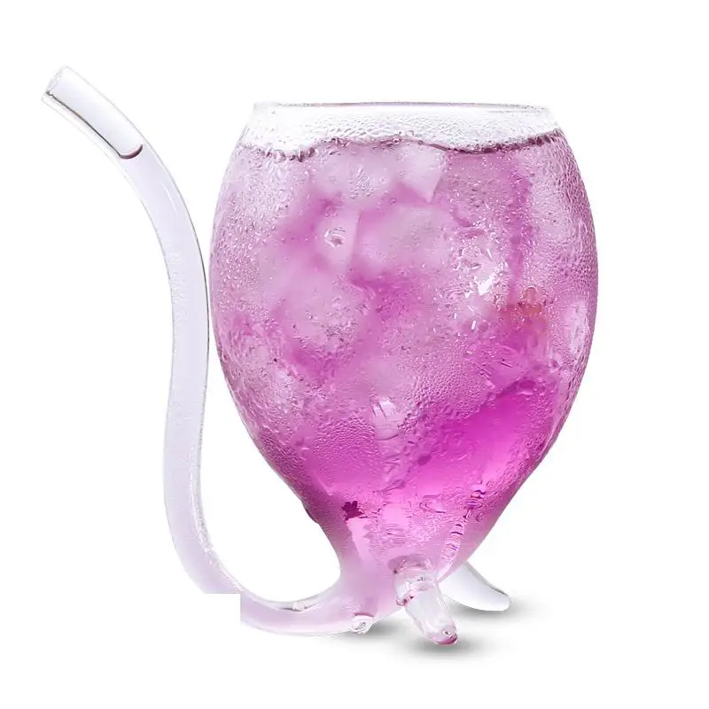 Creative Devil Cocktail Glass Cup with Straw 300ml Wine Glasses Beer Whiskey Juice Mug Crystal Shot | Дом и сад