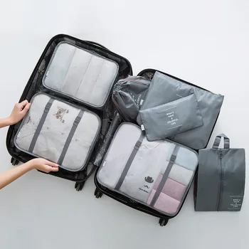 

4SET / LOT Travel Storage Bag Seven-Piece Set Of Luggage Underwear Storage Bag Convenient Waterproof Clothing Packing Cube